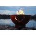 Fire Pit Art Antlers 36-Inch Handcrafted Carbon Steel Gas Fire Pit - next to a lake