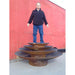 Fire Pit Art Asia 36-Inch Handcrafted Carbon Steel Gas Fire Pit - man standing on it 