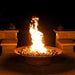 Fire Pit Art Asia 60-Inch Handcrafted Carbon Steel Gas Fire Pit - with flames 