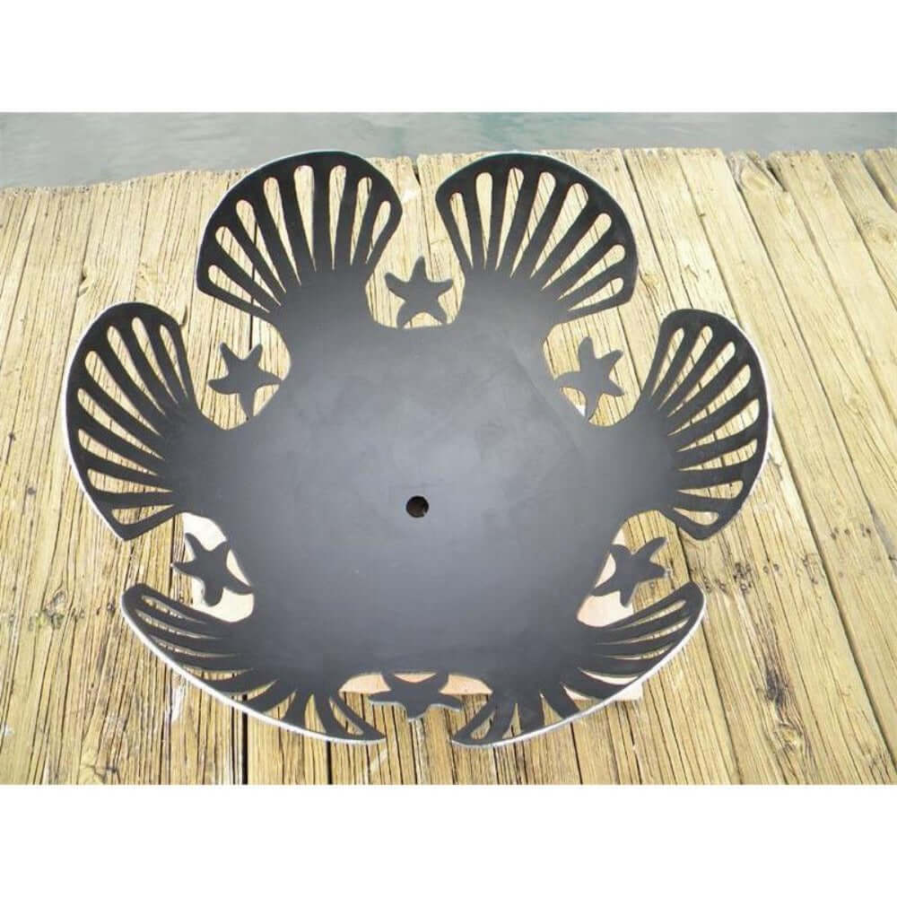Fire Pit Art Barefoot Beach 42-Inch Handcrafted Carbon Steel Fire Pit (BB) - birds eye view 