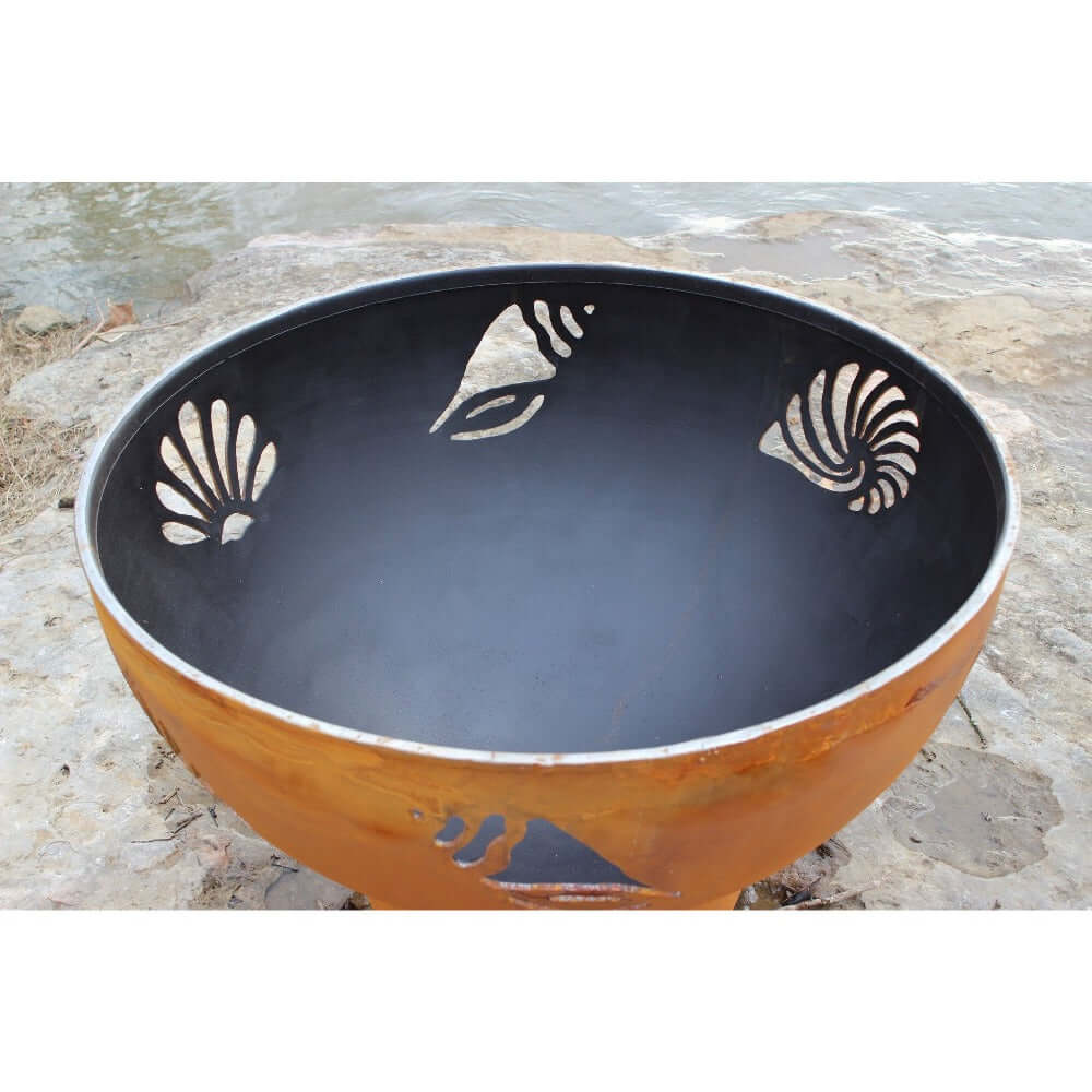 Fire Pit Art Beachcomber 36-Inch Handcrafted Carbon Steel Fire Pit (BEACH)