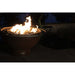 Fire Pit Art Bella Luna 48-Inch Handcrafted Carbon Steel Gas Fire Pit - Fire pit with flames burning at night