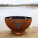 Fire Pit Art Longhorn 36-Inch Handcrafted Carbon Steel Gas Fire Pit - front view of the pit 
