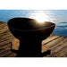 Fire Pit Art Scallop 36-Inch Handcrafted Carbon Steel Gas Fire Pit - next to a body of water