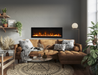 Evolution 60″ WiFi Enabled Wall Mounted Electric Fireplace- istalled above a couch