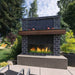 Majestic Lanai vent-free natural gas fireplace in an outdoor patio setting, enhancing warm ambiance and relaxation.