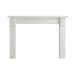 Majestic Merritt Wood Mantel in white, perfect for enhancing modern or traditional decor around a fireplace.