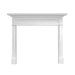 Majestic Roxborough Wood Mantel in white, customizable design for transitional living spaces.