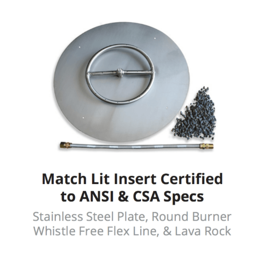 Outdoor Plus Cazo 31-Inch Round Concrete Gas Fire Bowl - Match Lit (OPT-31RFO)