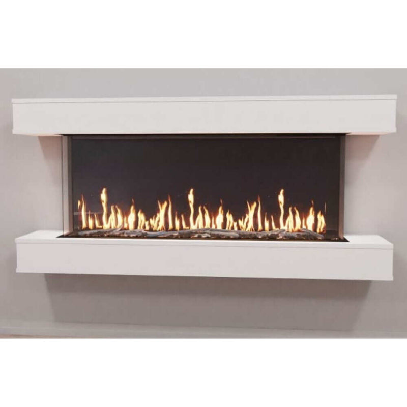 Modern Flames Floating Mantel Set for Orion Multi Fireplace - Modern linear fireplace with flickering flames