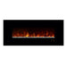 CLX 2 60" Built-in/Wall Mounted Electric Fireplace - Modern electric fireplace with realistic flickering flames and clear decorative crystals, set against a sleek black backdrop.