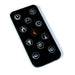 Redstone 26" Built-in Electric Fireplace Insert - Close-up of a sleek black remote control featuring various icons for heating, lighting, and environment settings.