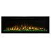 Spectrum Slimline Built-in/Wall Mounted Electric Fireplace - Modern electric fireplace featuring realistic flame effects in vibrant orange and green, set in a sleek black frame.