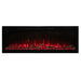 Spectrum Slimline Built-in/Wall Mounted Electric Fireplace - Modern electric fireplace with glowing red flames and realistic log accents, set in a sleek black frame.