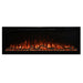 Spectrum Slimline Built-in/Wall Mounted Electric Fireplace - A sleek, modern electric fireplace with realistic flames and glowing ember bed, framed in black for a stylish look.