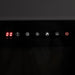 Spectrum Slimline Built-in/Wall Mounted Electric Fireplace - Close-up of the control panel displaying a digital timer and icons for temperature, timer, steam, fire, and power settings.