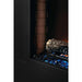Close-up of the Napoleon Cineview Built-in Electric Firebox, showcasing the realistic logs and colorful ember bed.