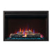 Napoleon Cineview Built-in Electric Firebox with glowing flames and realistic logs, perfect for enhancing any room's elegance.