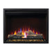 Napoleon Cineview Built-in Electric Firebox with realistic flames and logs, enhancing home aesthetics as a stunning centerpiece.