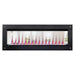 Napoleon CLEARion Elite See-Through Electric Fireplace with vibrant flames, enhancing ambiance in dual rooms.