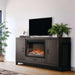Napoleon Essential Series Franklin TV stand with electric fireplace, midcentury style, for up to 75-inch TVs.