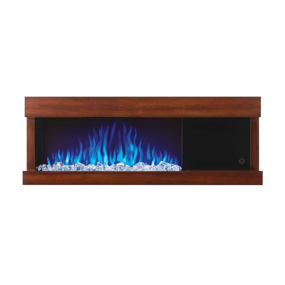 Napoleon Stylus 59-Inch Wall Mounted Electric Fireplace with USB port, modern design and vibrant blue flames.
