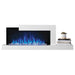 Napoleon Stylus 59-inch wall mounted electric fireplace with USB port and minimalist shelf design.