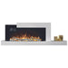 Napoleon Stylus Cara Elite 59-inch wall-mounted smart electric fireplace with ambient flames and charging dock.