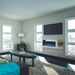 Stylish living room featuring a Napoleon Stylus Cara Elite 59-Inch wall-mounted electric fireplace and modern furnishings.