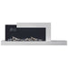 Napoleon Stylus Cara Elite wall mounted electric fireplace with display, modern design and stylish shelf.
