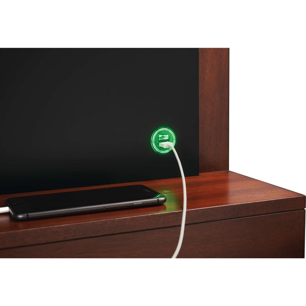 USB charging port for convenient device charging near the Napoleon Stylus electric fireplace.