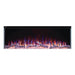 Napoleon Trivista Primis electric fireplace with colorful flame display and realistic log effects.