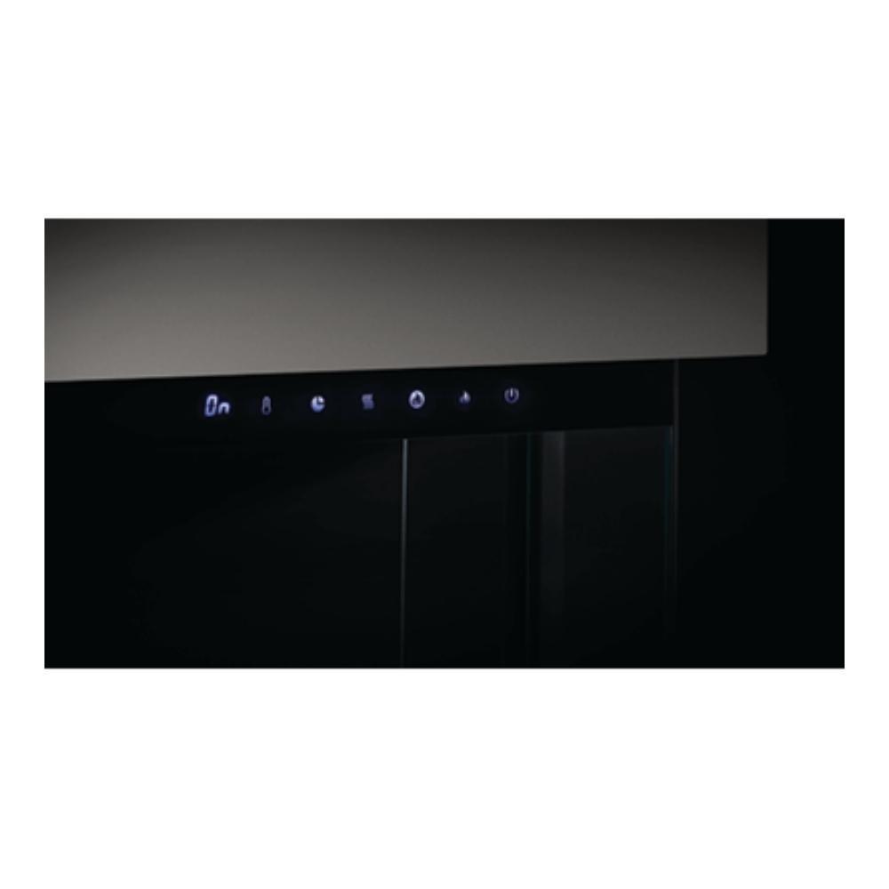 Control panel of Napoleon Trivista Primis electric fireplace with illuminating icons for easy operation.