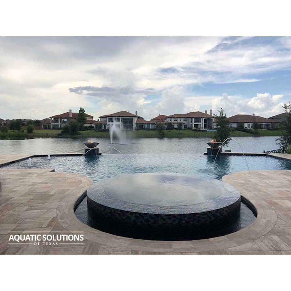 Outdoor Plus Cazo 36-Inch Round Concrete Gas Fire and Water Bowl - Electronic (OPT-36RFWE12V)