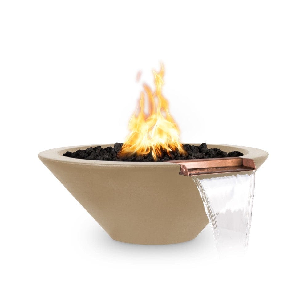 Outdoor Plus Cazo 36-Inch Round Concrete Gas Fire and Water Bowl - Electronic (OPT-36RFWE12V)