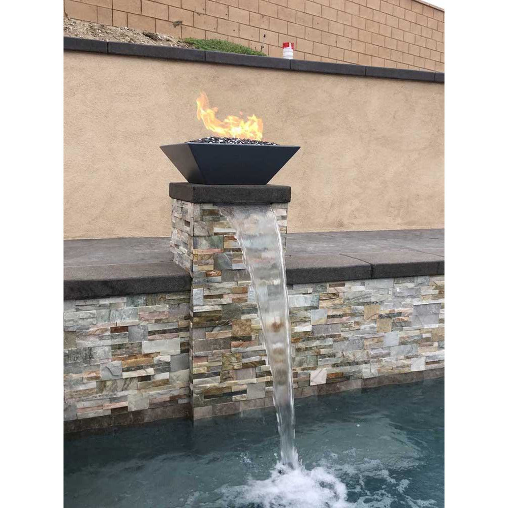Outdoor Plus Maya 36-Inch Square Concrete Gas Fire Bowl - Electronic (OPT-36SFOE)