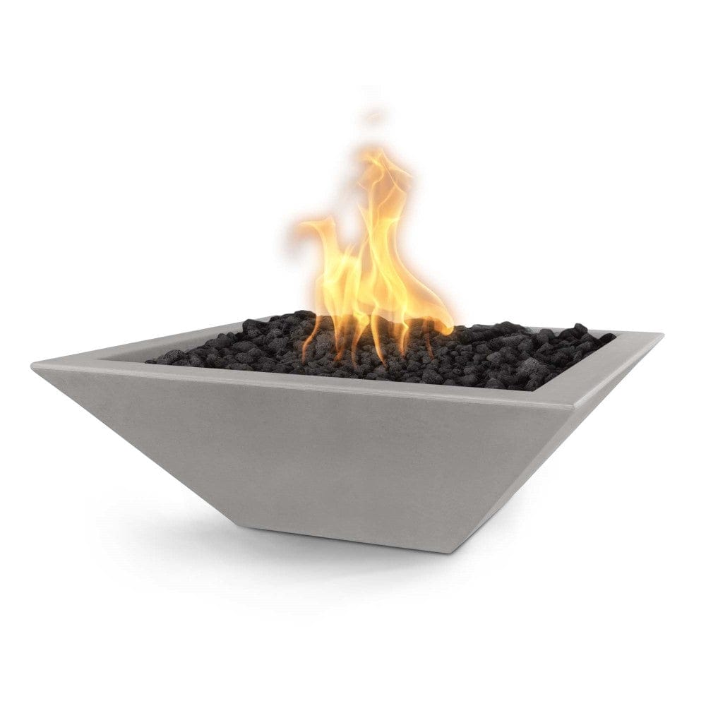 Outdoor Plus Maya 36-Inch Square Concrete Gas Fire Bowl - Match Lit (OPT-36SFO)