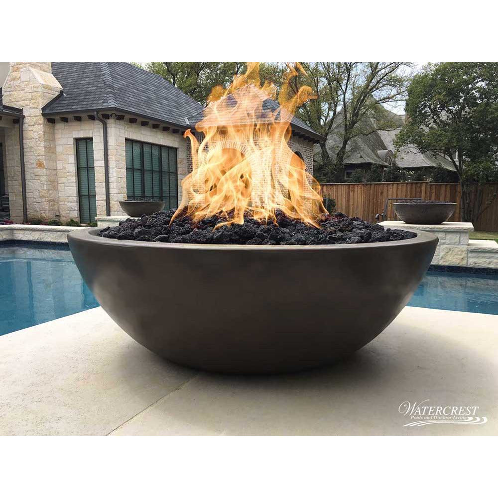 Outdoor Plus Sedona 27-Inch Round Concrete Gas Fire Bowl - Electronic (OPT-27RFOE)