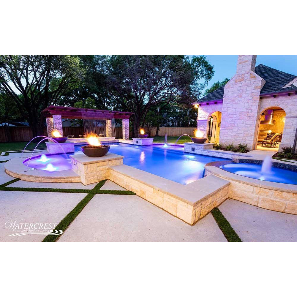 Outdoor Plus Sedona 27-Inch Round Concrete Gas Fire Bowl - Electronic (OPT-27RFOE)