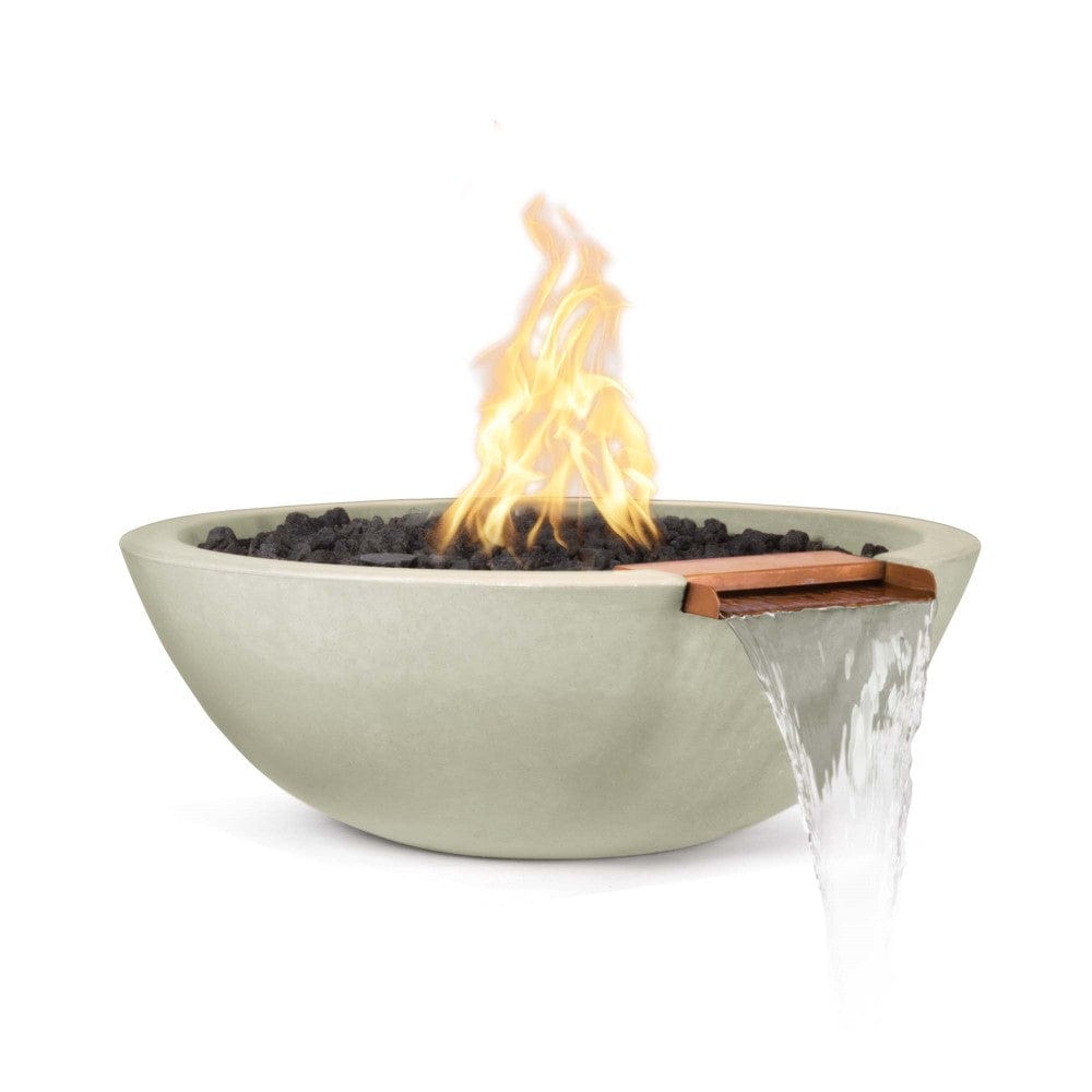 Outdoor Plus Sedona 33-Inch Round Concrete Gas Fire and Water Bowl - Electronic (OPT-33RFWE)