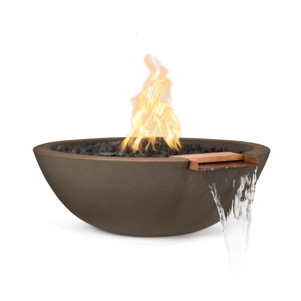 Outdoor Plus Sedona 33-Inch Round Concrete Gas Fire and Water Bowl - Electronic (OPT-33RFWE)