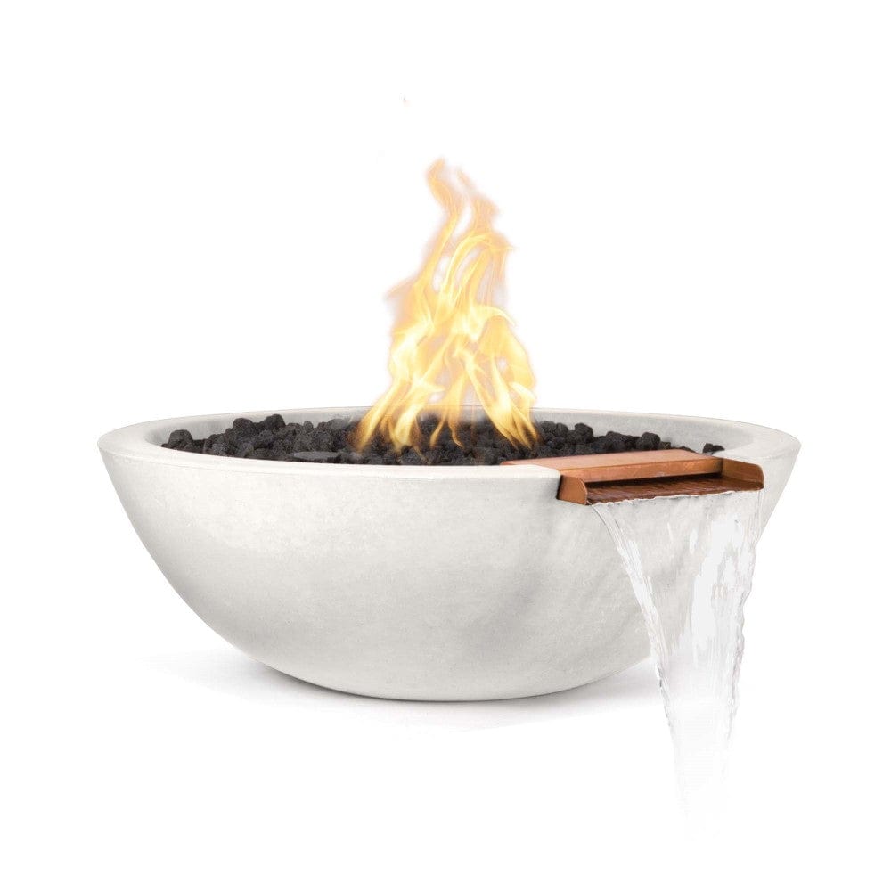 Outdoor Plus Sedona 33-Inch Round Concrete Gas Fire and Water Bowl - Electronic (OPT-33RFWE)