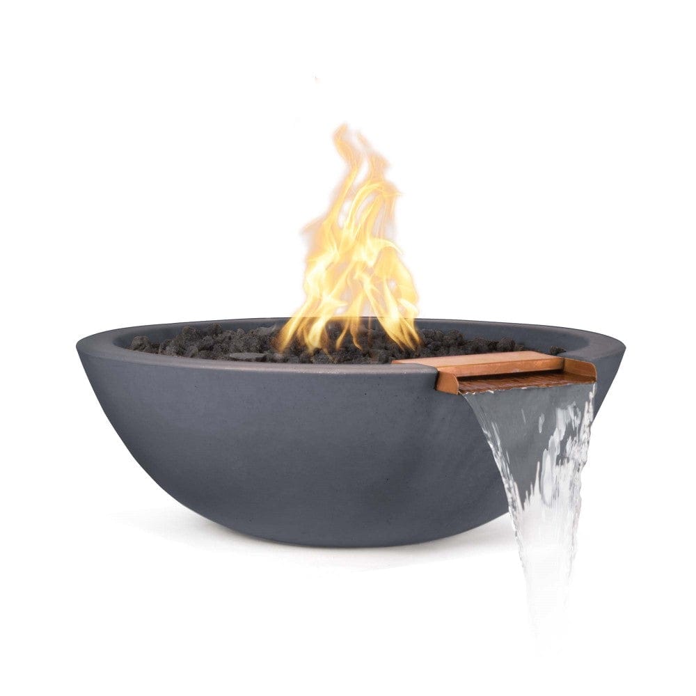 Outdoor Plus Sedona 33-Inch Round Concrete Gas Fire and Water Bowl - Electronic (OPT-33RFWE)