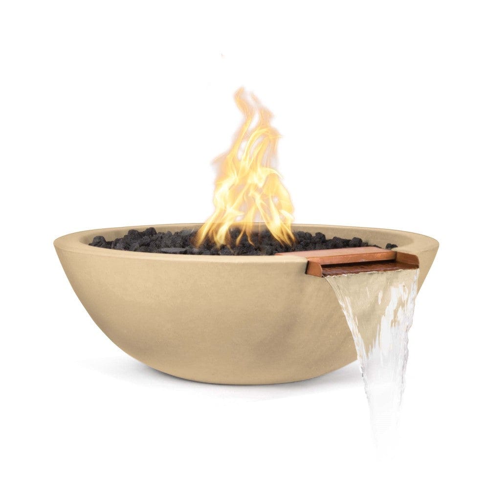 Outdoor Plus Sedona 33-Inch Round Concrete Gas Fire and Water Bowl - Electronic (OPT-33RFWE)