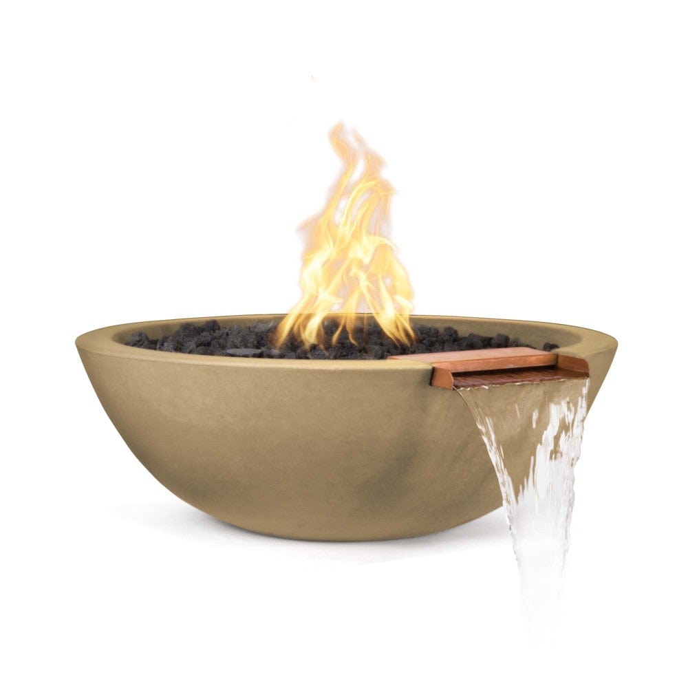 Outdoor Plus Sedona 33-Inch Round Concrete Gas Fire and Water Bowl - Electronic (OPT-33RFWE)