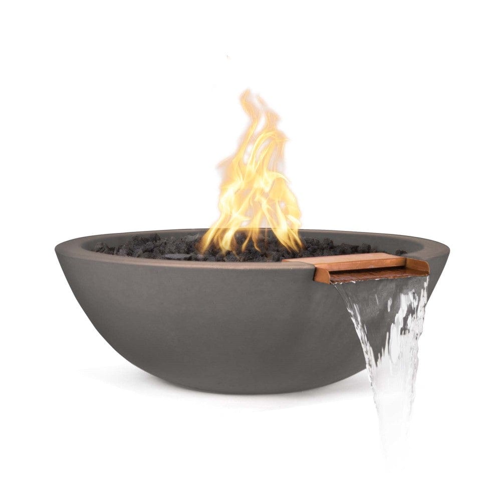 Outdoor Plus Sedona 33-Inch Round Concrete Gas Fire and Water Bowl - Electronic (OPT-33RFWE)