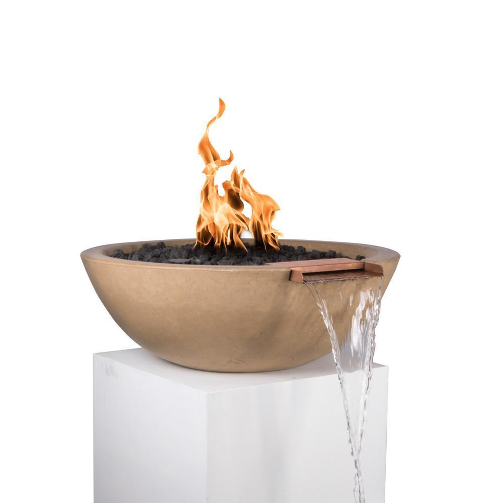 Outdoor Plus Sedona 33-Inch Round Concrete Gas Fire and Water Bowl - Electronic (OPT-33RFWE)