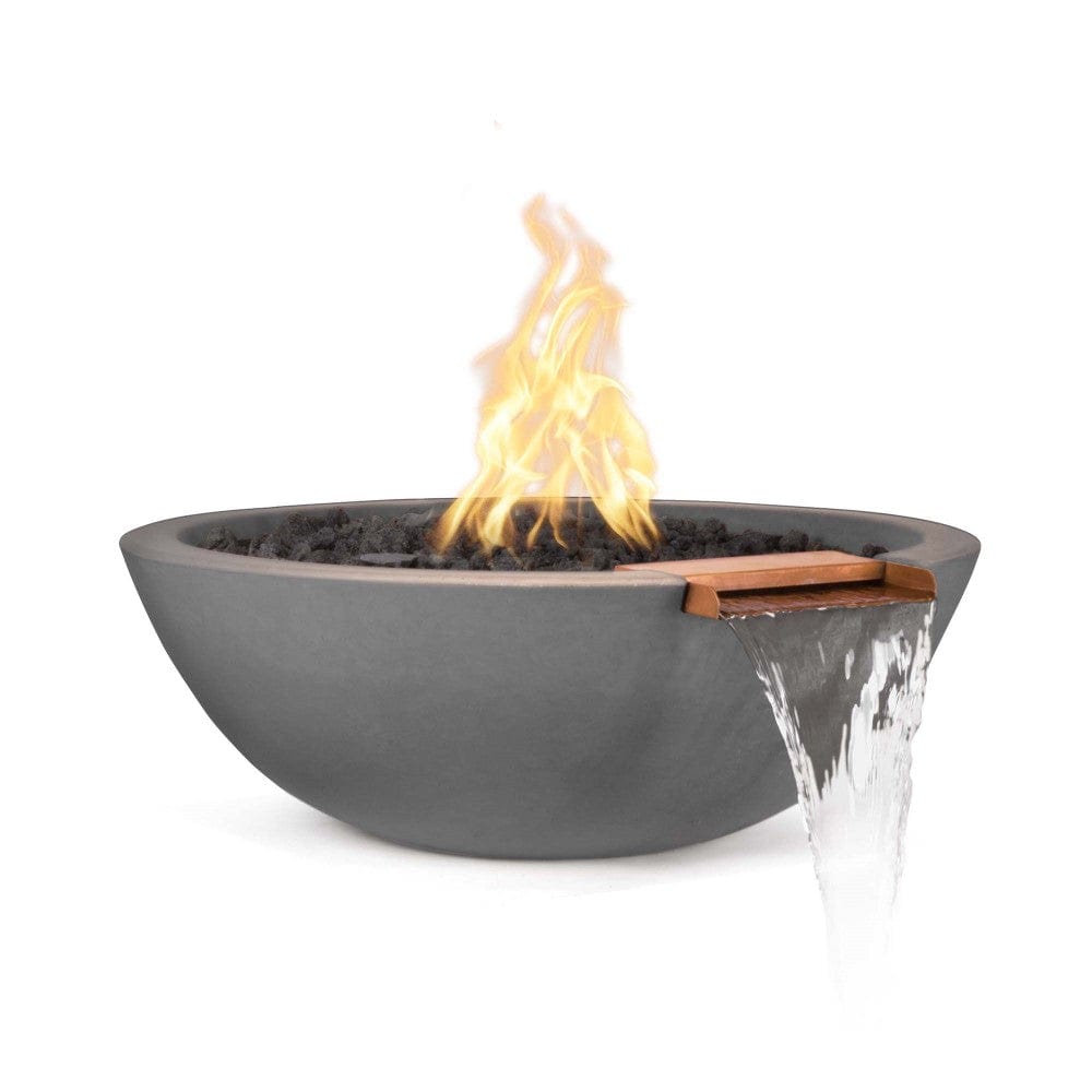 Outdoor Plus Sedona 33-Inch Round Concrete Gas Fire and Water Bowl - Electronic (OPT-33RFWE)