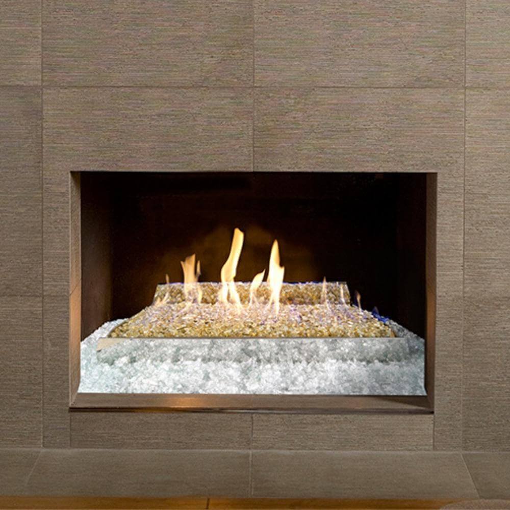 Real Fyre Contemporary 24-Inch Vent-Free Gas Fire Glass Set Insert - rocks with flames 