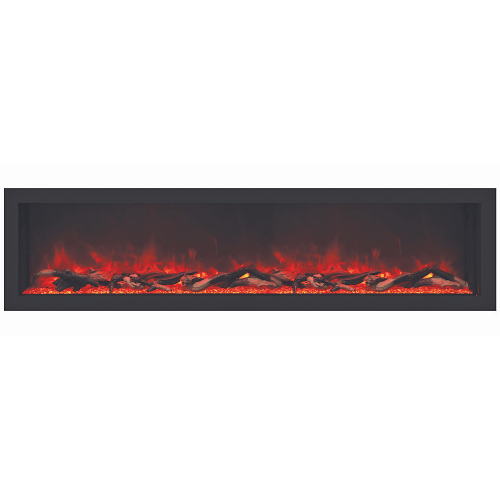 Remii DEEP Full Flame Indoor/Outdoor Frameless Built-in Electric Fireplace - A built-in fireplace on a white background